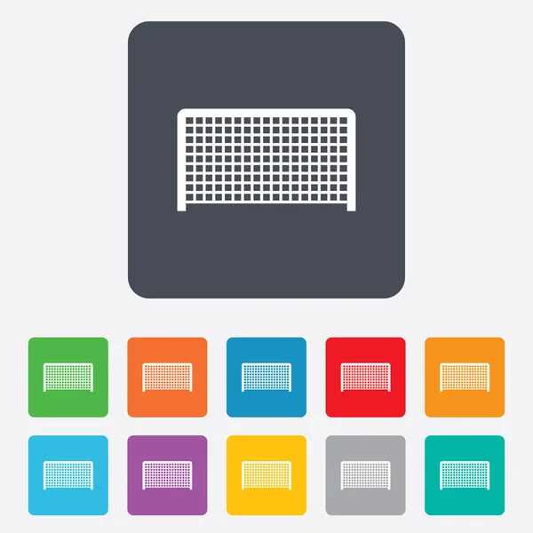 Voetbal poort teken pictogram. Voetbal Sport symbool. — Stockvector