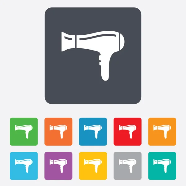 Haardroger teken pictogram. Haar drogen symbool. — Stockvector