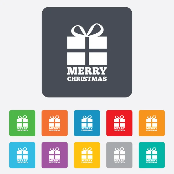 Merry christmas gift sign icon. Present symbol. — Stock Vector