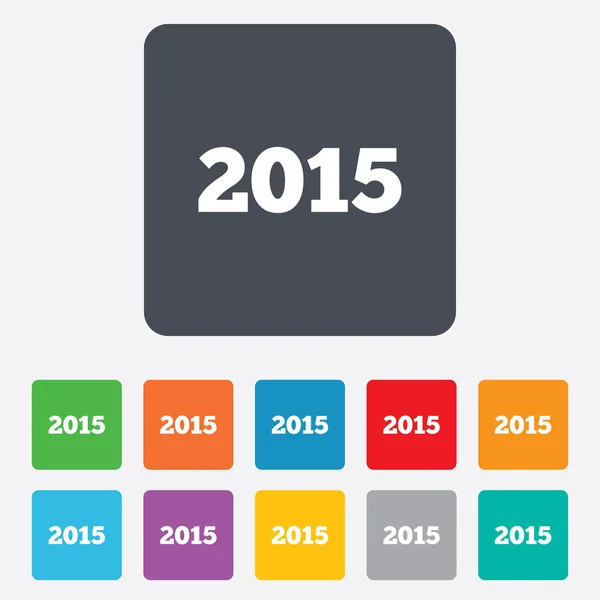 Mutlu yeni yıl 2015 işareti simgesi. takvim tarihi. — Stok Vektör