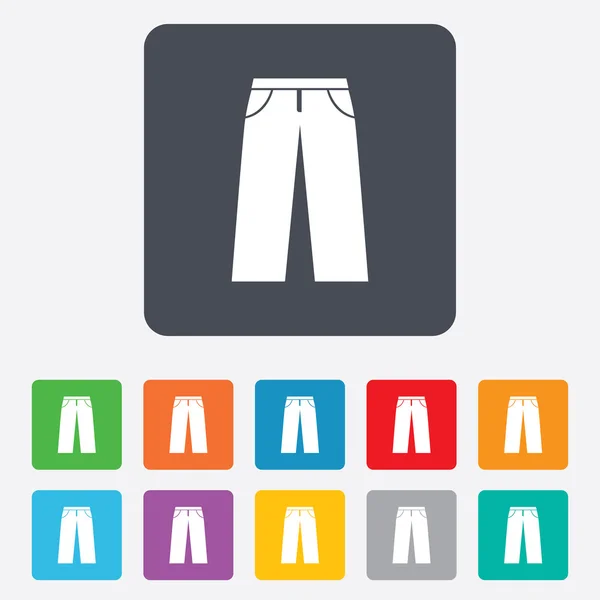 Pantalones vaqueros para hombre o signo icono. Símbolo de ropa . — Vector de stock