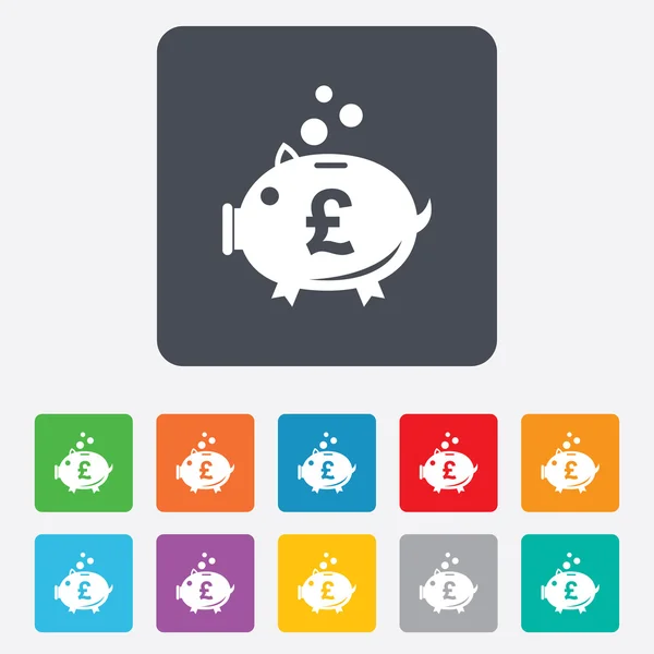 Piggy bank teken pictogram. Moneybox symbool. — Stockvector