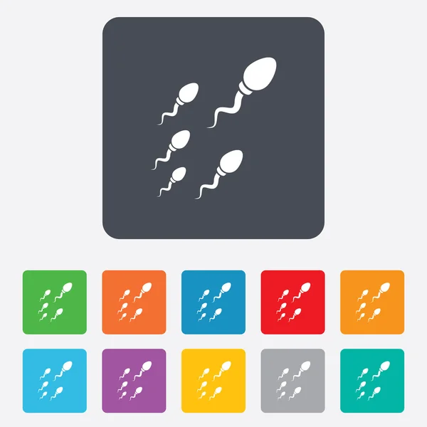 Sperma teken pictogram. bevruchting symbool. — Stockvector