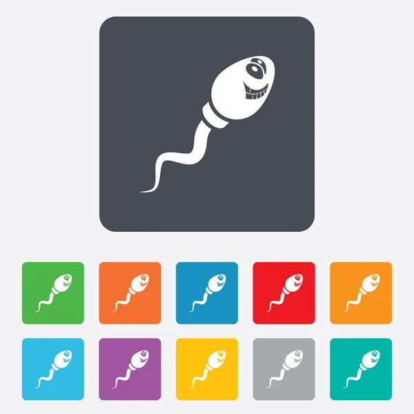 Sperma aláírás ikonra. megtermékenyítés szimbóluma. — Stock Vector