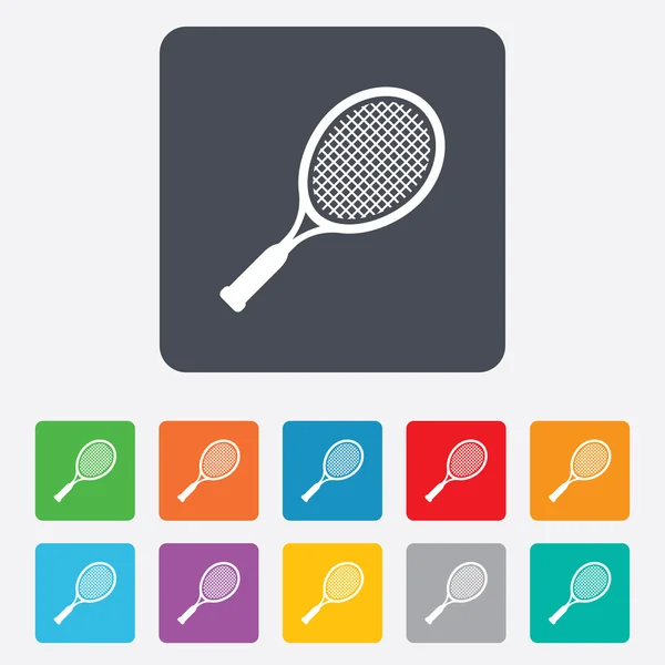 Raquette de tennis signe icône. Symbole sportif . — Image vectorielle