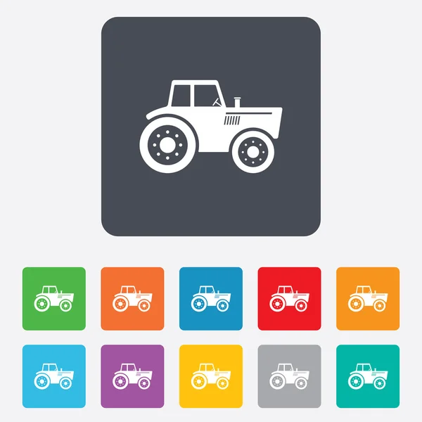 Icono de signo de tractor. Símbolo de industria agrícola . — Vector de stock