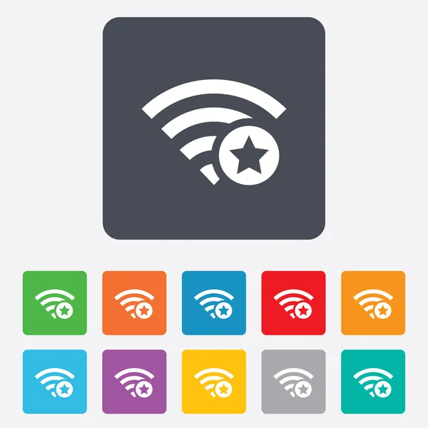 Wifi star sign. Favorite Wi-fi symbol. Wireless. — Stock Vector