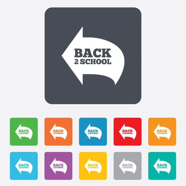 Back to school sign icon. Back 2 school symbol. — Stock Vector