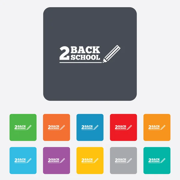 Terug naar school teken pictogram. terug 2 school symbool. — Stockvector
