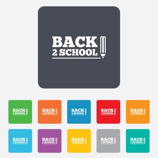 Zurück zum Schulzeichensymbol. zurück 2 Schulsymbol. — Stockvektor