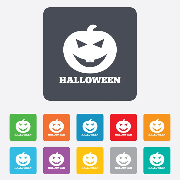 Halloween pumpkin sign icon. Halloween party. — Stock Vector