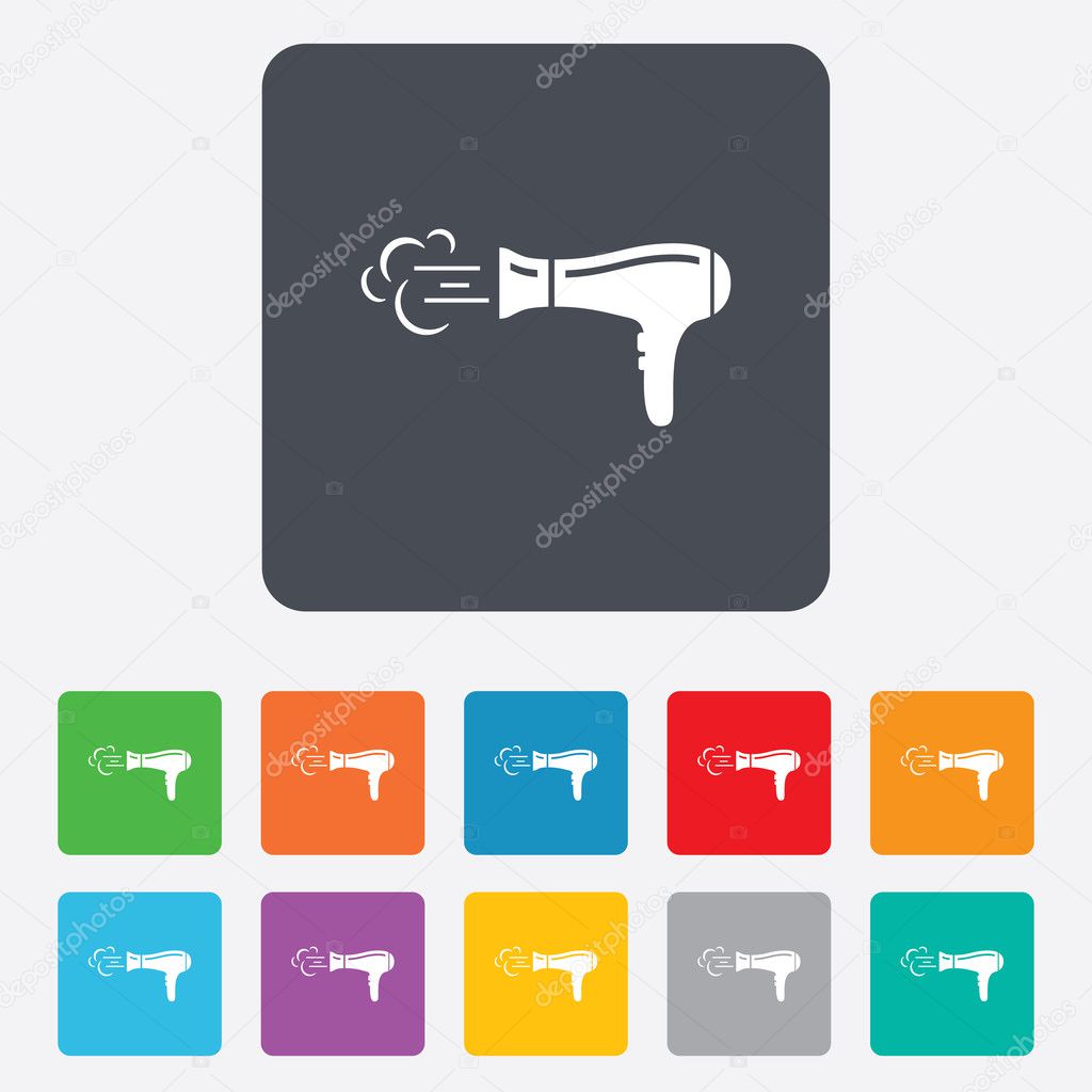 Hairdryer sign icon. Hair drying symbol.