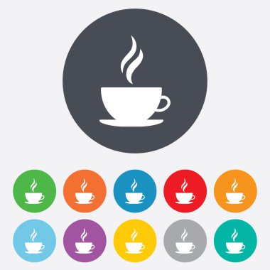 Coffee cup sign icon. Hot coffee button. clipart