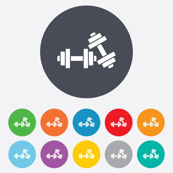 Dumbbells sign icon. Fitness sport symbol. — Stock Vector