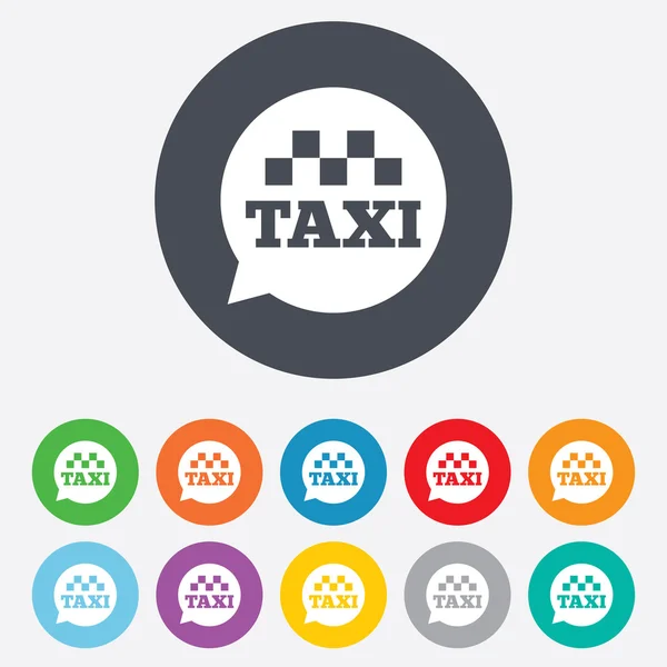 Taxi znamení bublinu. Veřejná doprava. — Stockový vektor