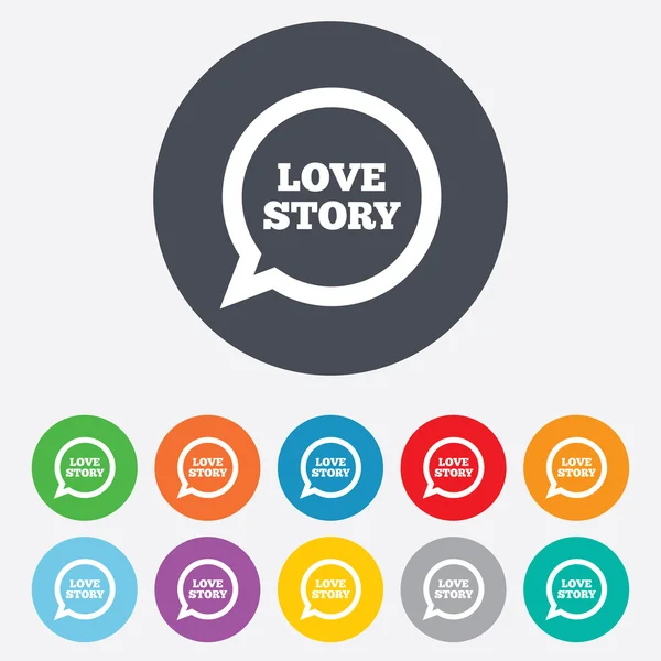 Love story speech bubble sign icon. Engagement symbol. — Stock Vector