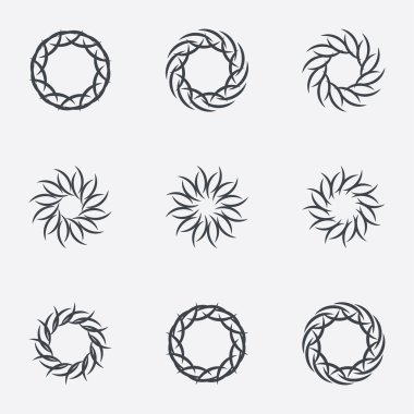 Daire geometrik süsler. Spirographs seti.