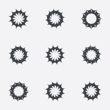 Daire geometrik süsler. Spirographs seti.