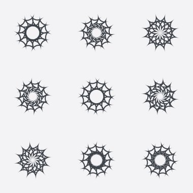 Daire geometrik süsler. Spirographs seti.