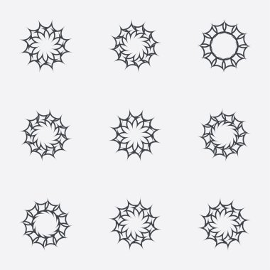 Daire geometrik süsler. Spirographs seti.