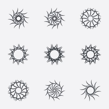 Daire geometrik süsler. Spirographs seti.