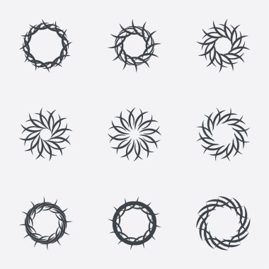 Daire geometrik süsler. Spirographs seti.