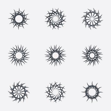 Daire geometrik süsler. Spirographs seti.