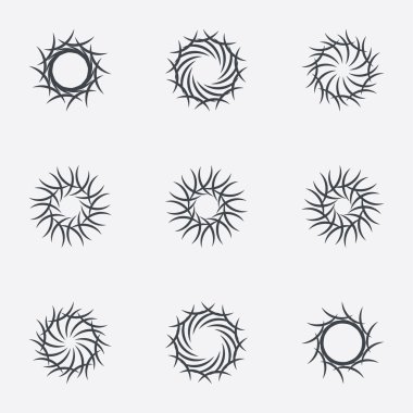 Daire geometrik süsler. Spirographs seti.