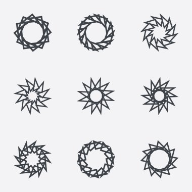 Daire geometrik süsler. Spirographs seti.