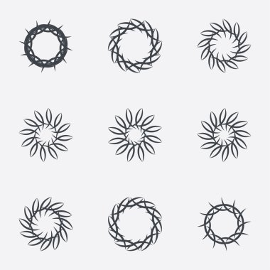 Daire geometrik süsler. Spirographs seti.