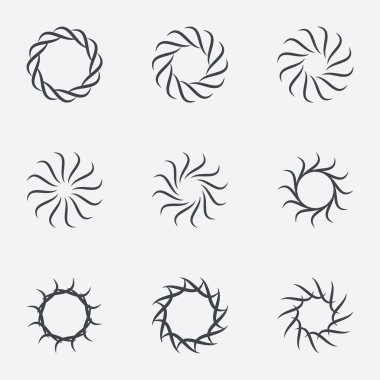 Daire geometrik süsler. Spirographs seti.