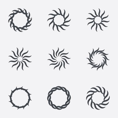 Daire geometrik süsler. Spirographs seti.