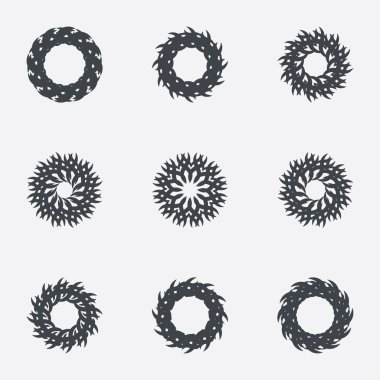 Daire geometrik süsler. Spirographs seti.