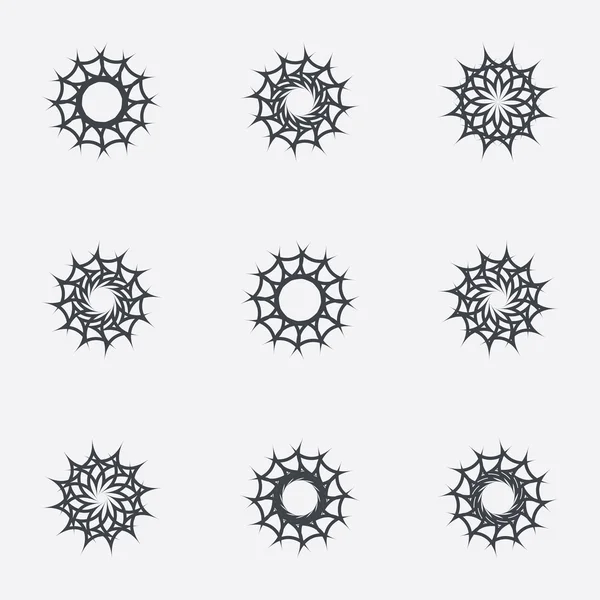 Daire geometrik süsler. Spirographs seti.