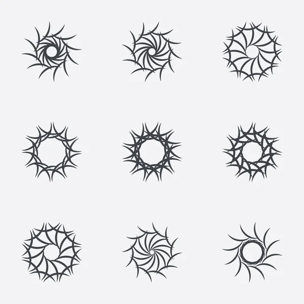 Daire geometrik süsler. Spirographs seti.