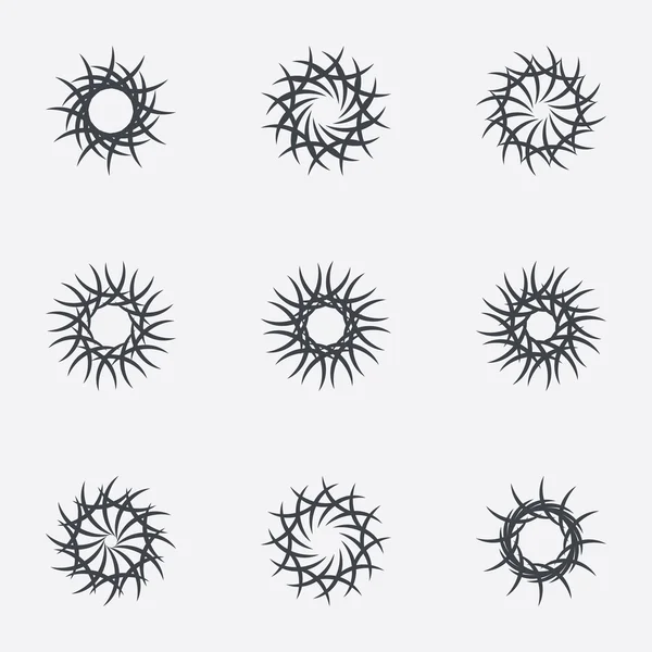 Cirkel geometrisk ornament. Spirographs set. — Stock vektor