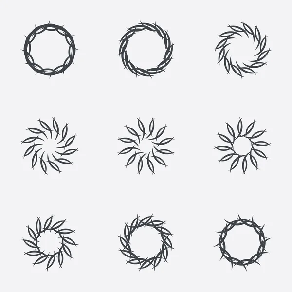 Cirkel geometrische ornamenten. Spirographs set. — Stockvector