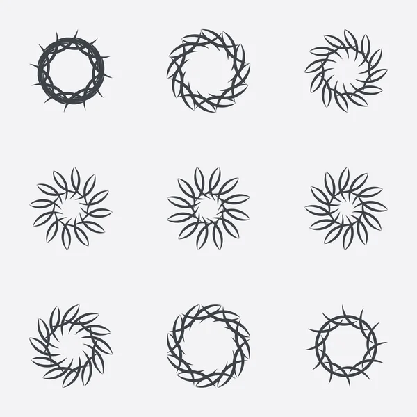 Circle geometric ornaments. Spirographs set. — Stock Vector