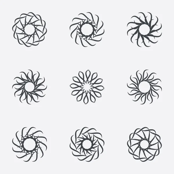 Cirkel geometrische ornamenten. Spirographs set. — Stockvector