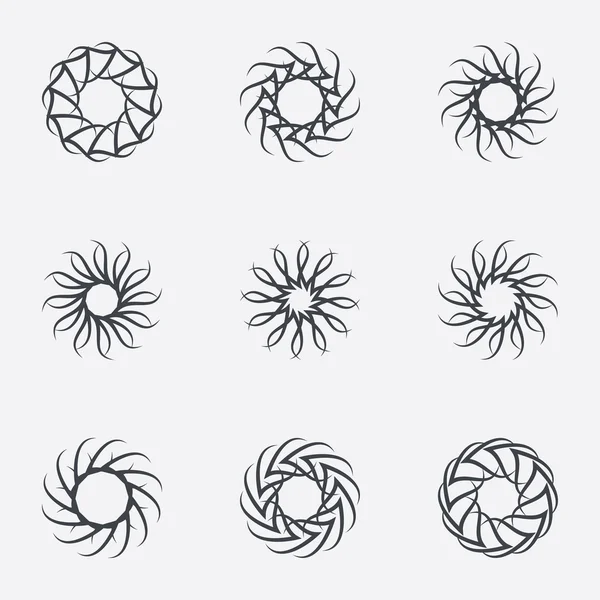 Kreis geometrische Ornamente. Spirographen-Set. — Stockvektor