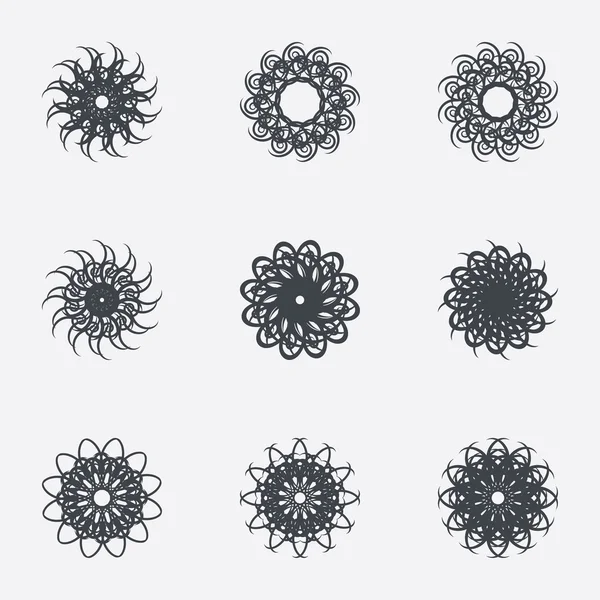 Cercle ornements géométriques. Jeu de spirographes . — Image vectorielle