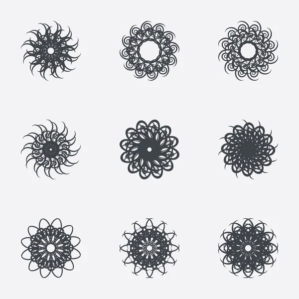 Kreis geometrische Ornamente. Spirographen-Set. — Stockvektor