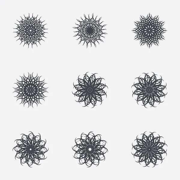 Cirkel geometrische ornamenten. Spirographs set. — Stockvector