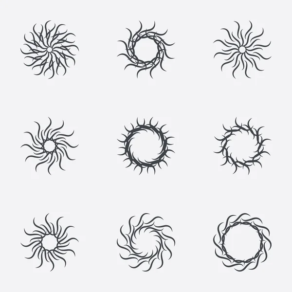 Cirkel geometrische ornamenten. Spirographs set. — Stockvector