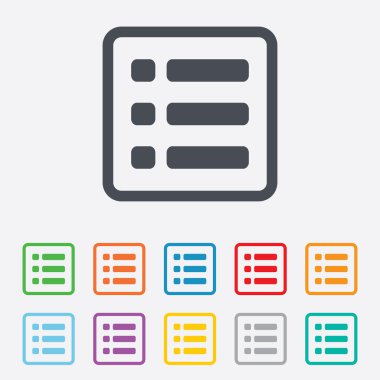 liste işareti simgesi. içerik görüntüleme seçeneği simgesi.