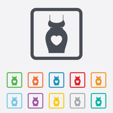 hamile kadın elbise işareti simgesi. Annelik sembolü