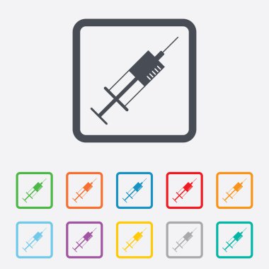 şırınga işareti simgesi. tıp sembolü.