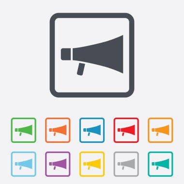 Yakında simge megafon. hoparlör simgesi.