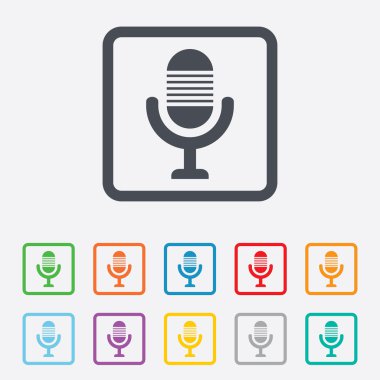 mikrofon simgesi. hoparlör simgesi. canlı müzik işareti