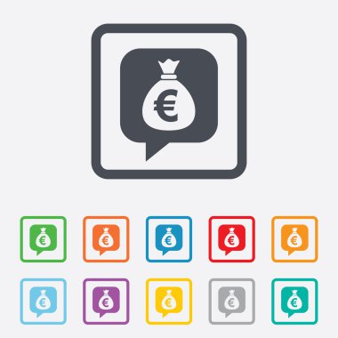 para çantası işareti simgesi. Euro eur para.